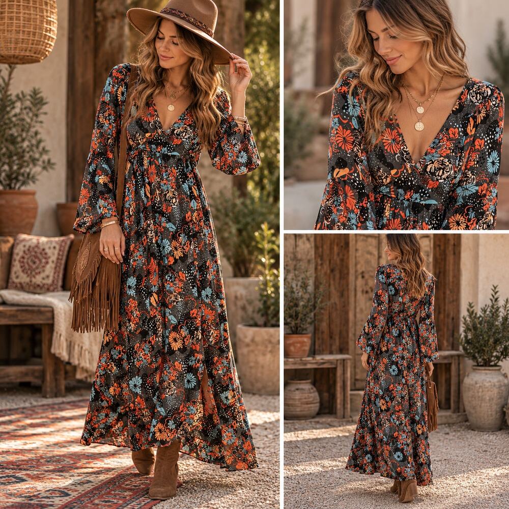 Free People Laurel Floral Maxi Dress Size Medium